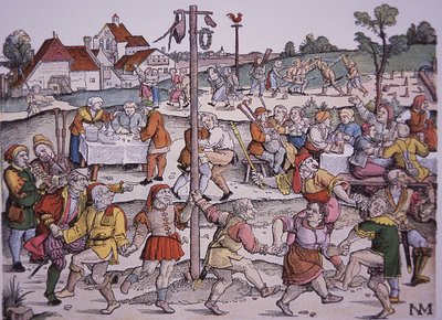 Peasants Dancing by German School