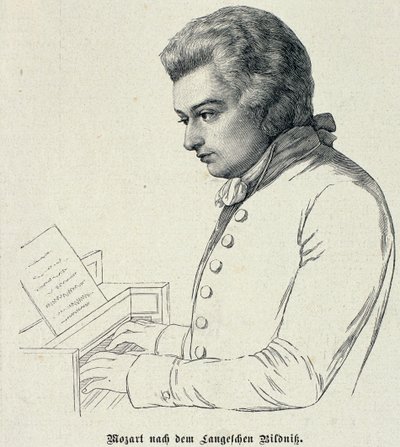 Portrait of Wolfgang Amadeus Mozart (1756-91) by German School