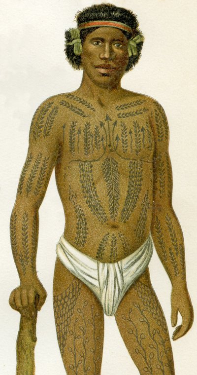 Tattooed Man from the Caroline Islands, 1894 by German School