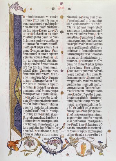 The 36-line Bible, Printed by Gutenberg by German School