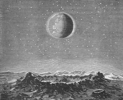 The Earth as Seen from the Moon by German School
