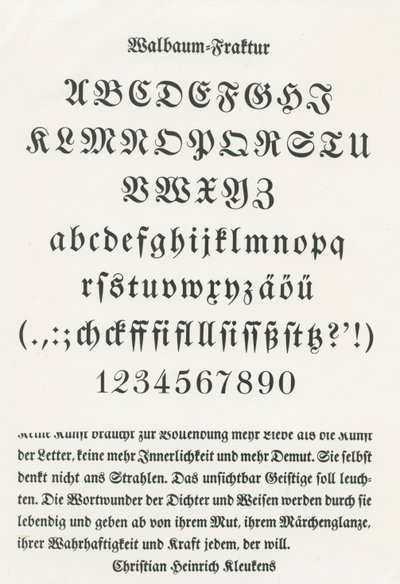 Walbaum Fraktur by German School
