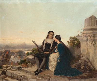 Raphael and Fornarina by Gerolamo Induno