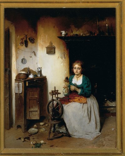 The Spinner by Gerolamo Induno