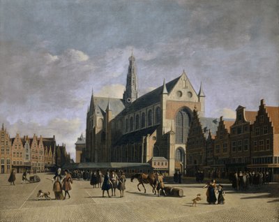 Grote Markt at Haarlem, 1680s by Gerrit Adriaensz Berckheyde