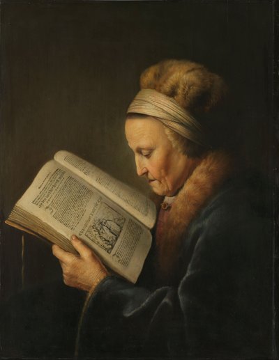 Old Woman Reading by Gerrit Dou