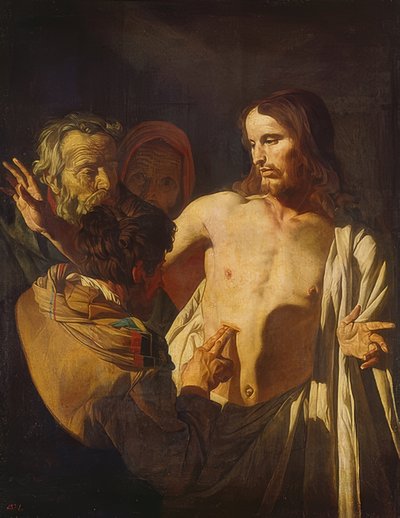 The Incredulity of Saint Thomas. c. 1620 by Gerrit van Honthorst