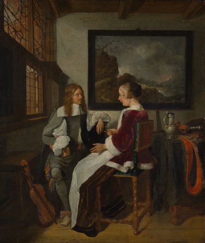 Sentimental Conversation by Gerritsz Quiringh van Brekelenkam