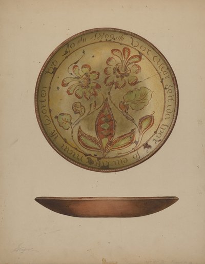 Pa. German Plate, c. 1938 by Giacinto Capelli