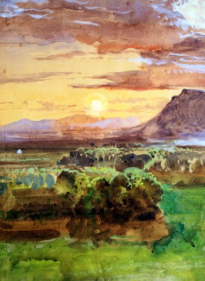 Sunset in Caserta by Giacinto Gigante