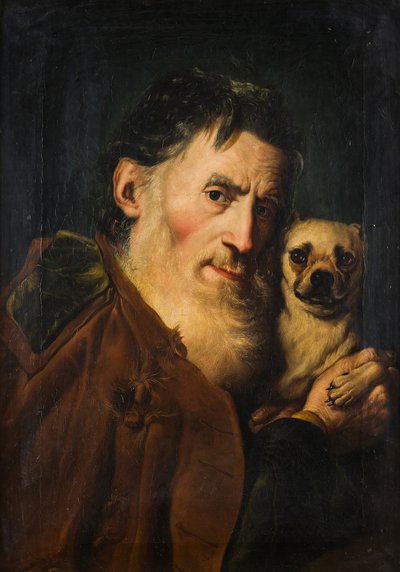 An Old Man with a Dog by Giacomo Ceruti