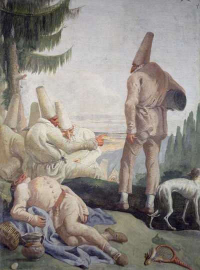 Pulcinella on Holiday by Giovanni Domenico Tiepolo