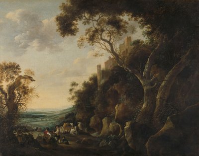 Landscape with Herdsmen by Gijsbert Gillisz de Hondecoeter