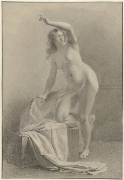 Study of a Female Nude Model by Gijsbertus Johannus van den Berg