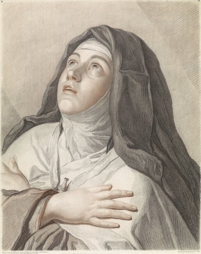 Saint Theresa in Prayer by Gilles Antoine Demarteau