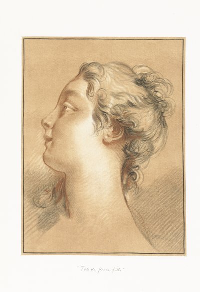 Head of a Girl by Gilles Demarteau