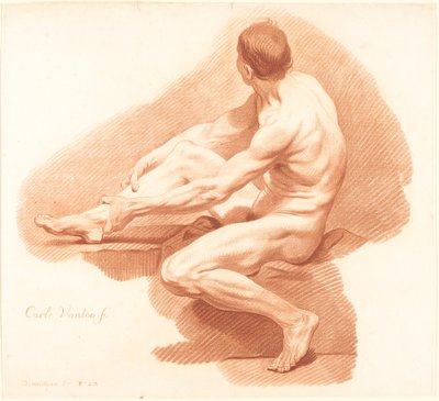 Academy by Gilles Demarteau, the Elder after Carle Van Loo