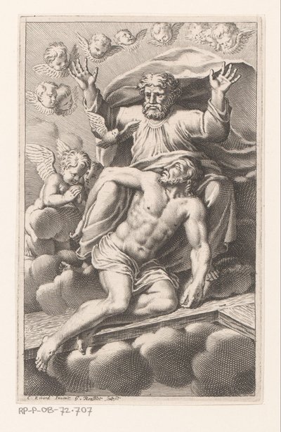 Trinity Surrounded by Cherubs on Clouds by Gilles Rousselet