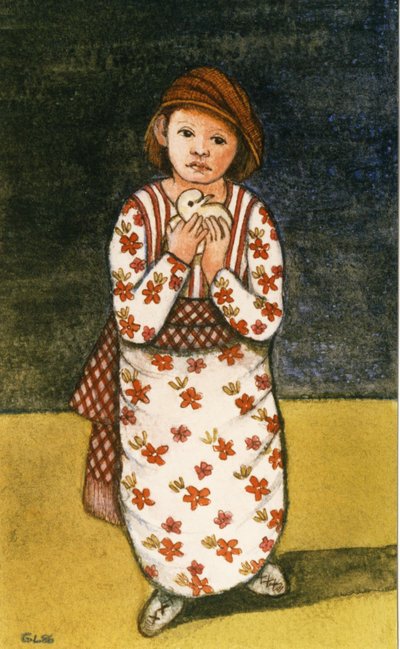 Girl with Dove by Gillian Lawson