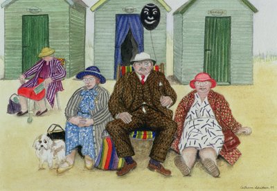 Three on a Beach by Gillian Lawson