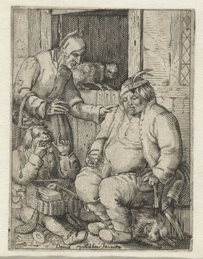 Peddler Demonstrating His Wares by Gillis van Breen