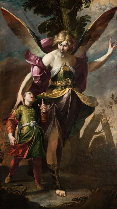 The Guardian Angel, 1630 by Gioacchino Assereto