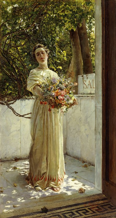 The Flower Gatherer by Gioacchino Pagliei