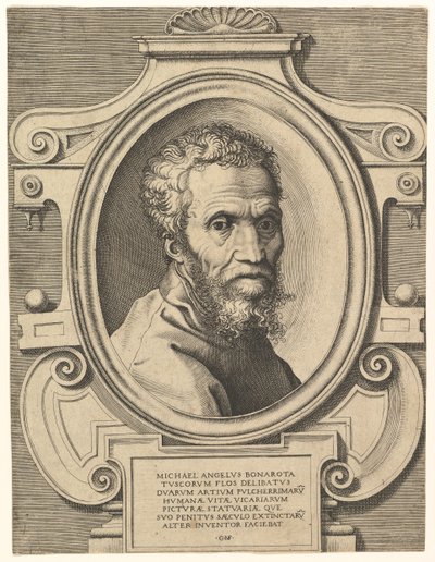Portrait of Michelangelo by Giorgio Ghisi