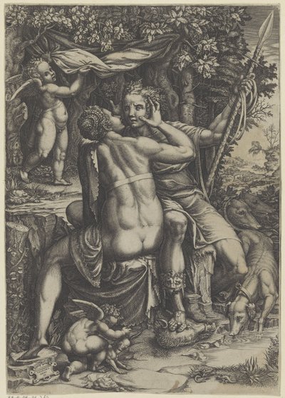 Venus and Adonis by Giorgio Ghisi