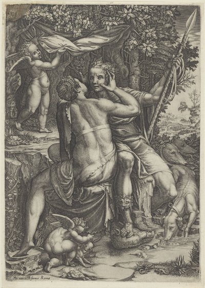 Venus and Adonis by Giorgio Ghisi