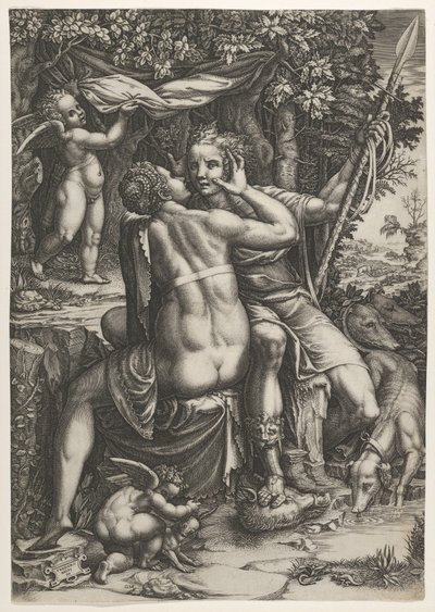 Venus and Adonis by Giorgio Ghisi