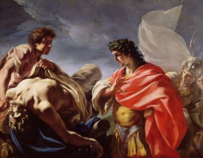 Achilles Contemplating the Body of Patroclus by Giovanni Antonio Pellegrini