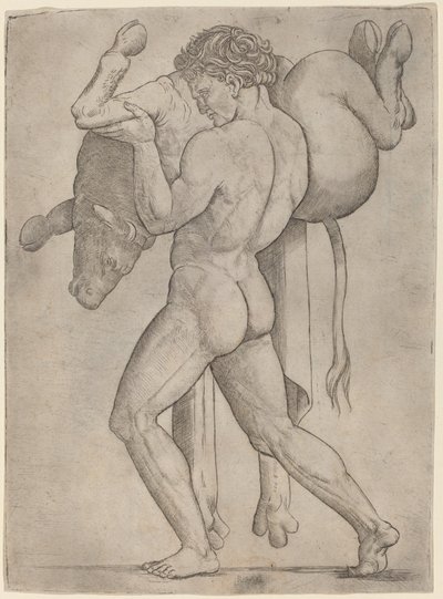 Hercules and the Cretan Bull by Giovanni Antonio da Brescia