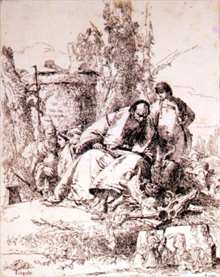 Sorcerer Examining Skulls by Giovanni Battista Tiepolo