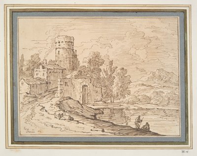 Landscape with Castle Near Water by Giovanni Battista Busiri