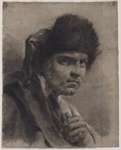 Man with a Fur Cap by Giovanni Battista Piazzetta
