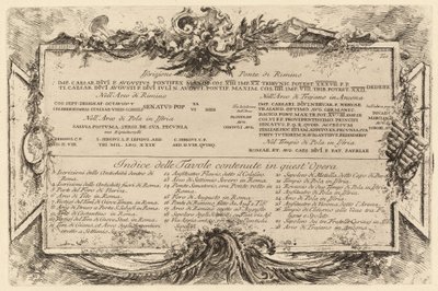 Text Plate by Giovanni Battista Piranesi