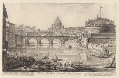 View of the Bridge and Castle Sant by Giovanni Battista Piranesi