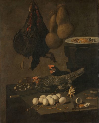 Still Life with Chickens and Eggs by Giovanni Battista Recco