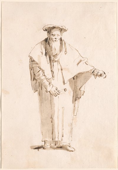 A Standing Oriental Holding a Rod by Giovanni Battista Tiepolo