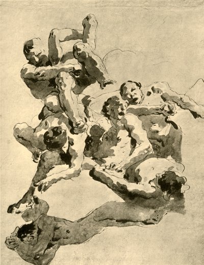 Giants fighting by Giovanni Battista Tiepolo