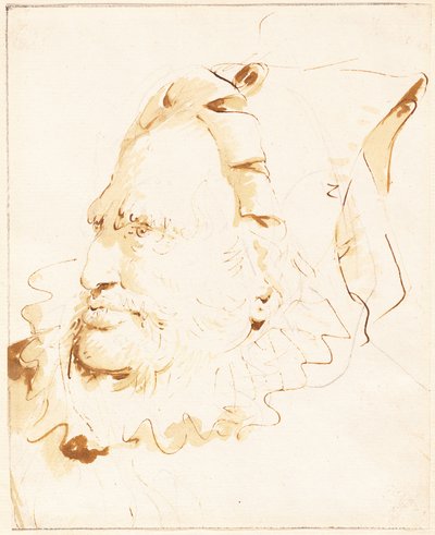 Head of a Magician by Giovanni Battista Tiepolo