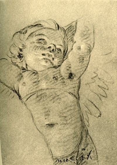 Hovering Cupid by Giovanni Battista Tiepolo