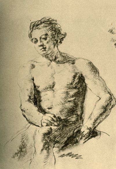 Nude seated, mid 18th century, 1928 by Giovanni Battista Tiepolo