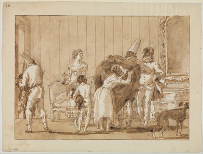 Punchinello as a Dressmaker by Giovanni Battista Tiepolo