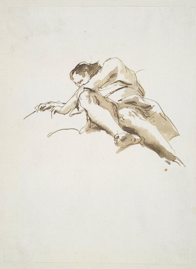 Reclining Male Figure Seen from Below by Giovanni Battista Tiepolo