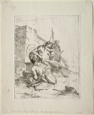 Scherzi: Satyr Family with the Obelisk by Giovanni Battista Tiepolo