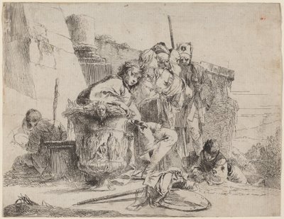 Seated Youth Leaning against an Urn by Giovanni Battista Tiepolo