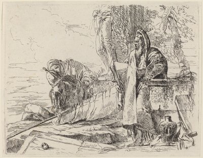 Standing Philosopher and Two Other Figures by Giovanni Battista Tiepolo