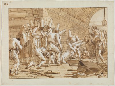 The Burial of Punchinello, c.1800 by Giovanni Battista Tiepolo